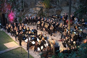 SBO Landkreis Passau beim Konzert im Steinbruch 2011 bei Nacht